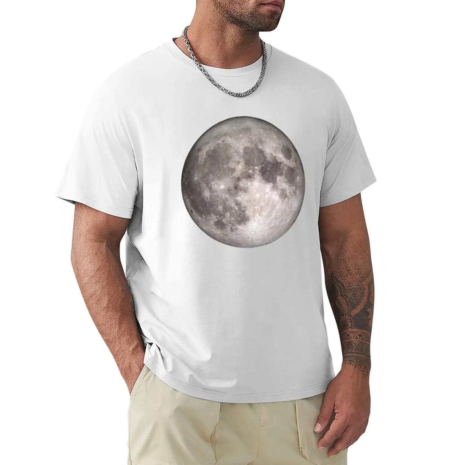 The Full Moon - HD Photo Of the Moon - T-shirt summer tops korean fashion mens graphic t-shirts anime